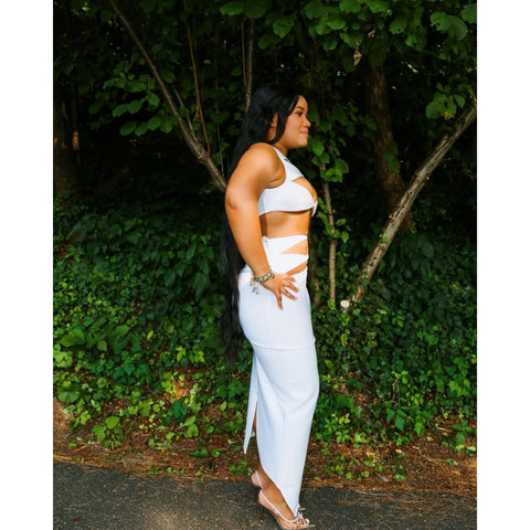 Diva Girl Chic Cut-Out Maxi Dress with 4-Way Stretch Diva Girl Chic Cut-Out Maxi Dress with 4-Way Stretch