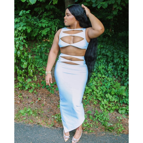 Diva Girl Chic Cut-Out Maxi Dress with 4-Way Stretch Diva Girl Chic Cut-Out Maxi Dress with 4-Way Stretch