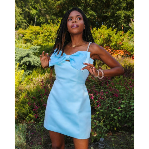 Light Blue Bow Tie Midi Dress Light Blue Bow Tie Midi Dress