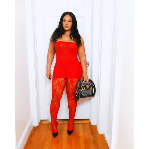 Red Lace Mini Dress - shadzvern Red Lace Mini Dress - shadzvern